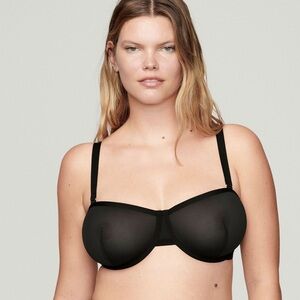 Cuup balconette bra in black mesh
